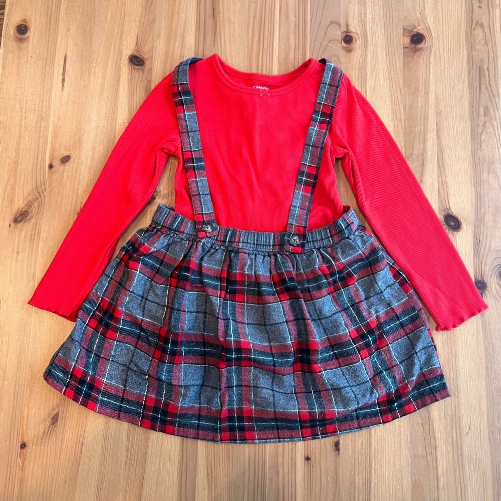 Carter's Girls Plaid Jumper Set, Size 4T